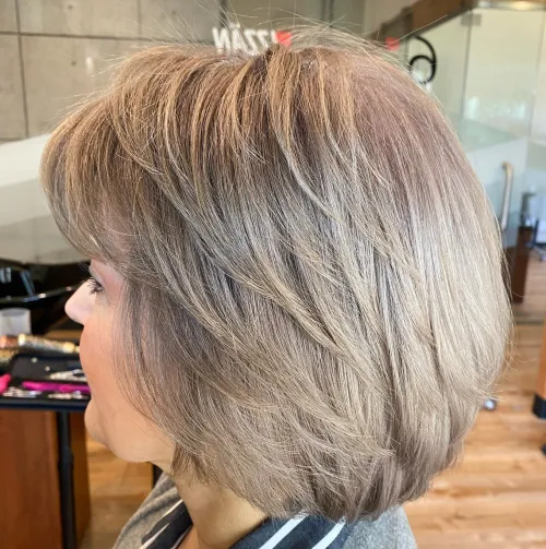 Layered shoulder length cut
