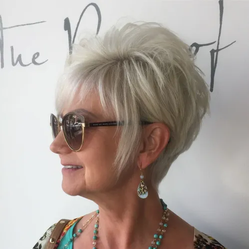 Long pixie with voluminous top layers