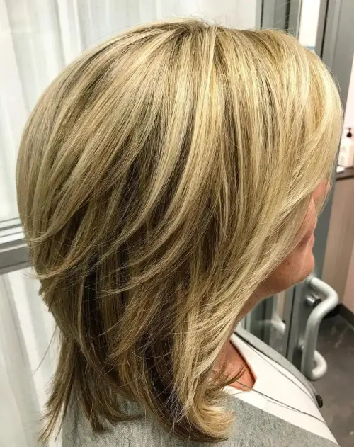 Midi cut with face framing layers