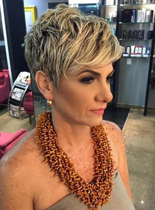 Pixie with bangs to the side